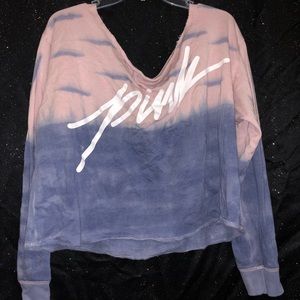 VS PINK Tye Dye Ladder Back Cropped Pullover